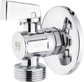 Angle Ball valve, chrome-plated, metal handle