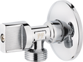 Angle valve, chrome-plated, metal handle