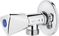 Angle valve, chrome-plated, metal handle