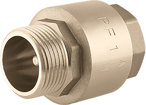 Spring-loaded axial check valve, F/M, for pumps