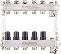 Stainless-steel manifold group with thermostatic valves and flow meters