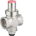 Piston pressure reducing valve with connection for pressure gauge