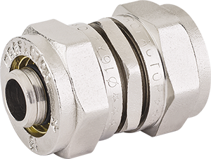 Straight double compression fitting