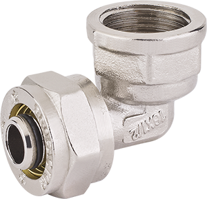Compression elbow with female thread