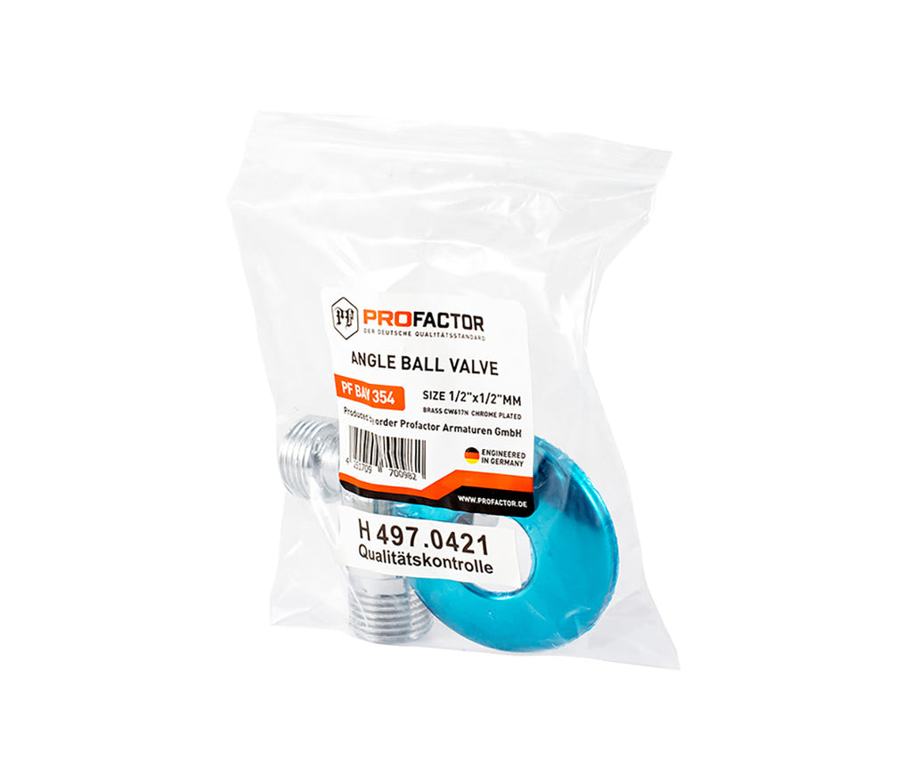 Angle ball valve, chrome-plated, metal handle — view 8