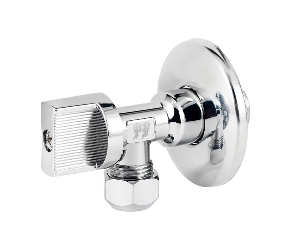 Angle collet valve, metal handle — view 1