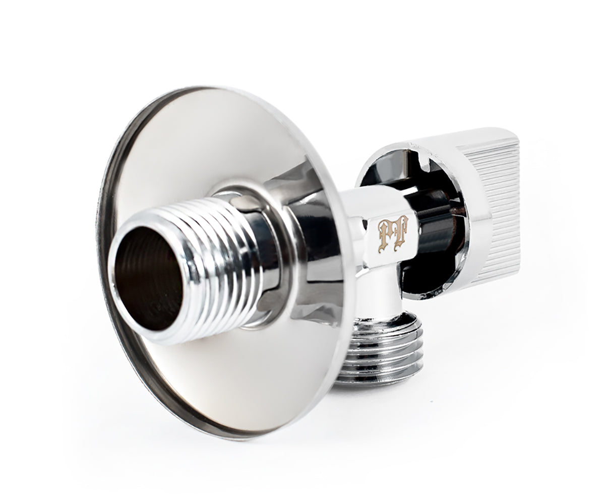 Angle valve, chrome-plated, metal handle — view 4