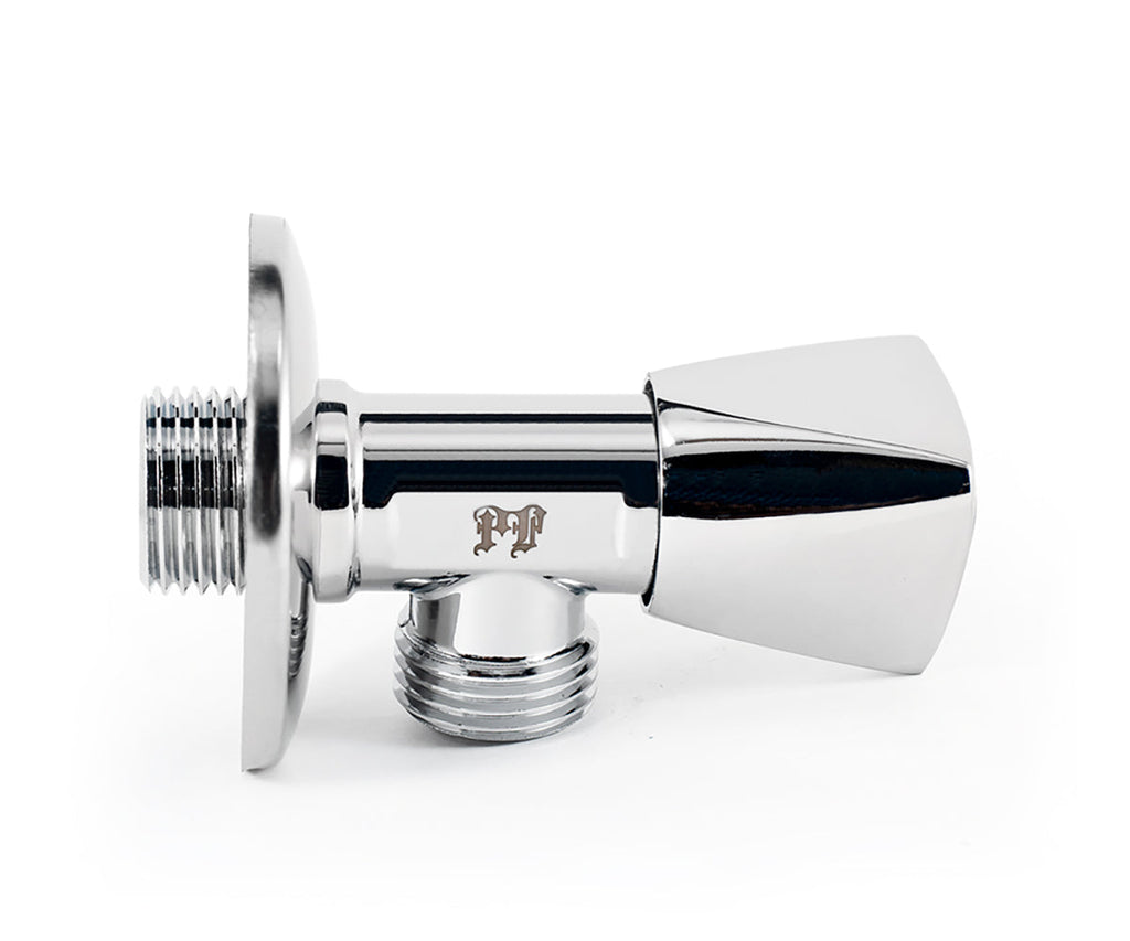 Angle valve, chrome-plated, metal handle — view 5