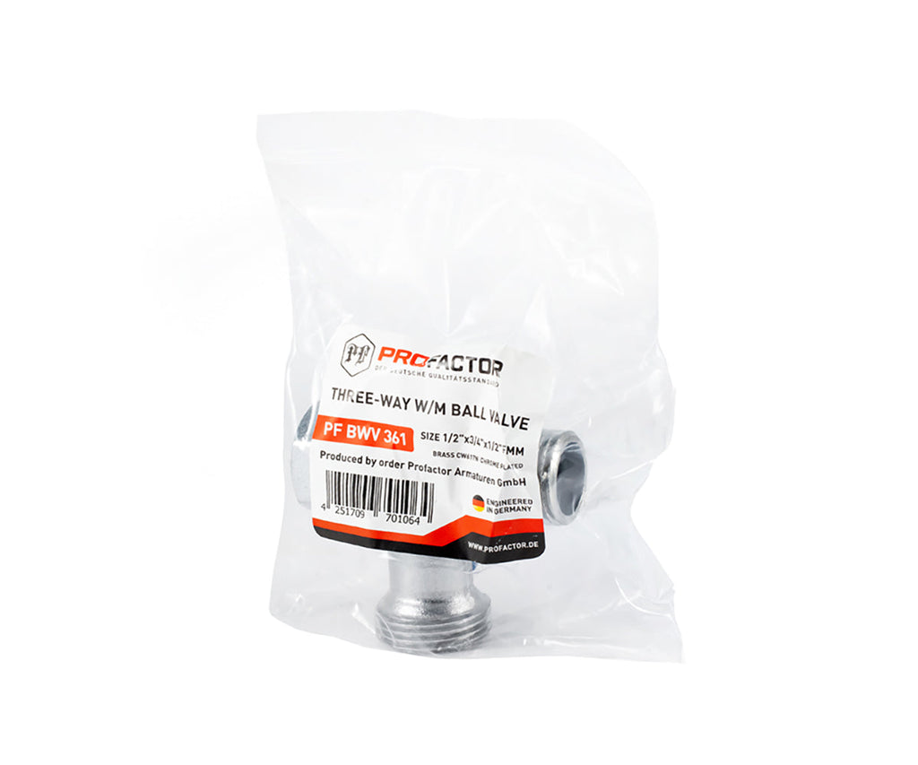 Three-way ball valve for CMA, metal handle — view 8