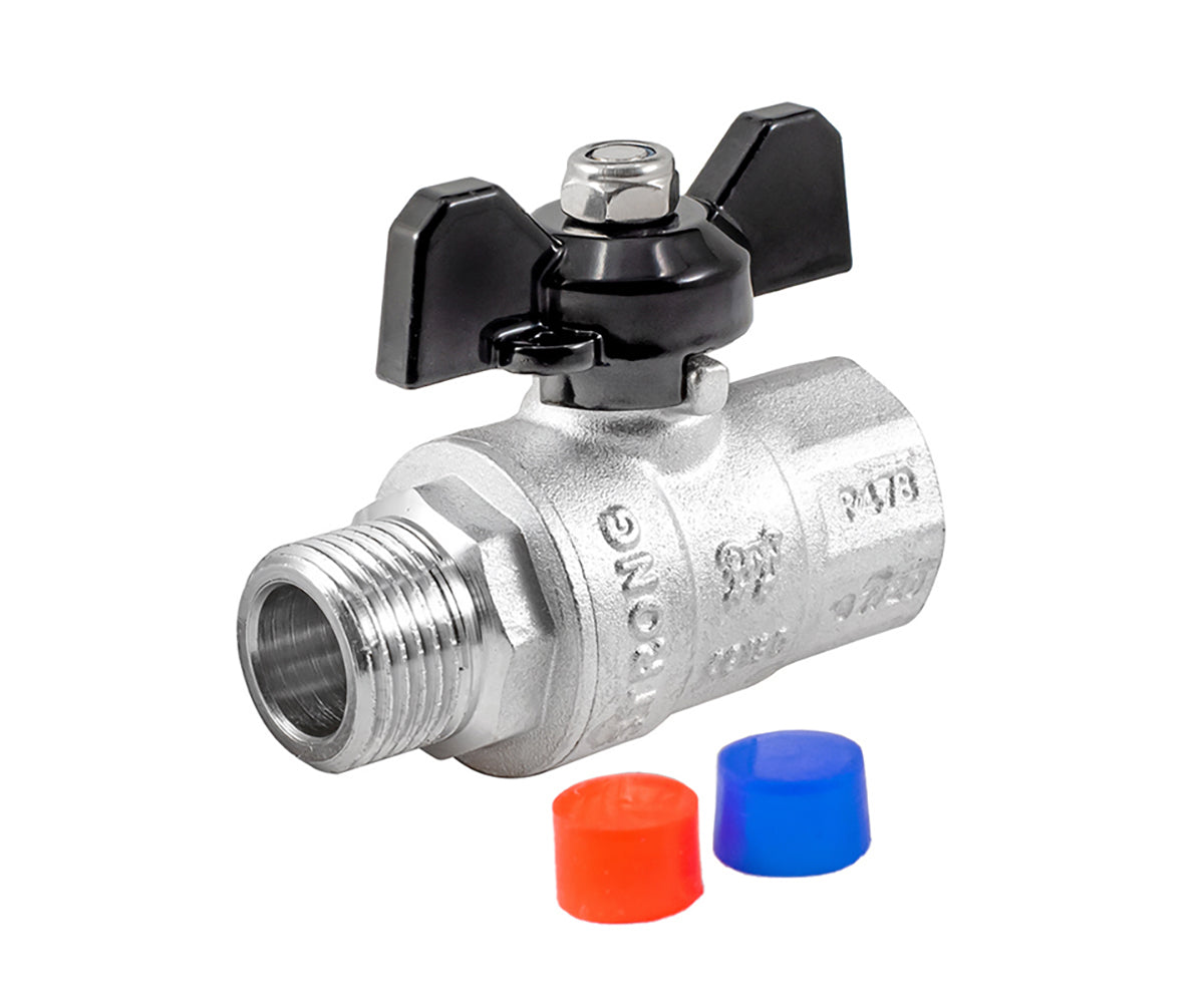 Ball valve «STRONG», F/M, butterfly handle — DN 15 / ½", view 1