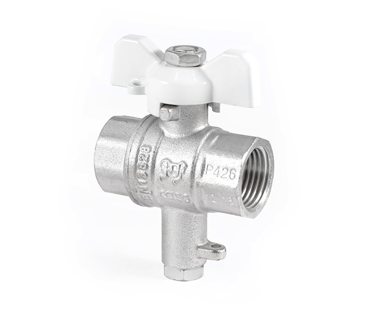Ball valve «STANDARD» F/F with M10 outlet for temperature sensor — DN 15 / ½", view 3