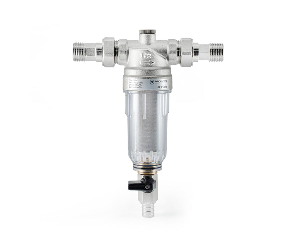 Backwash filter with transparent bowl for cold water — view 2
