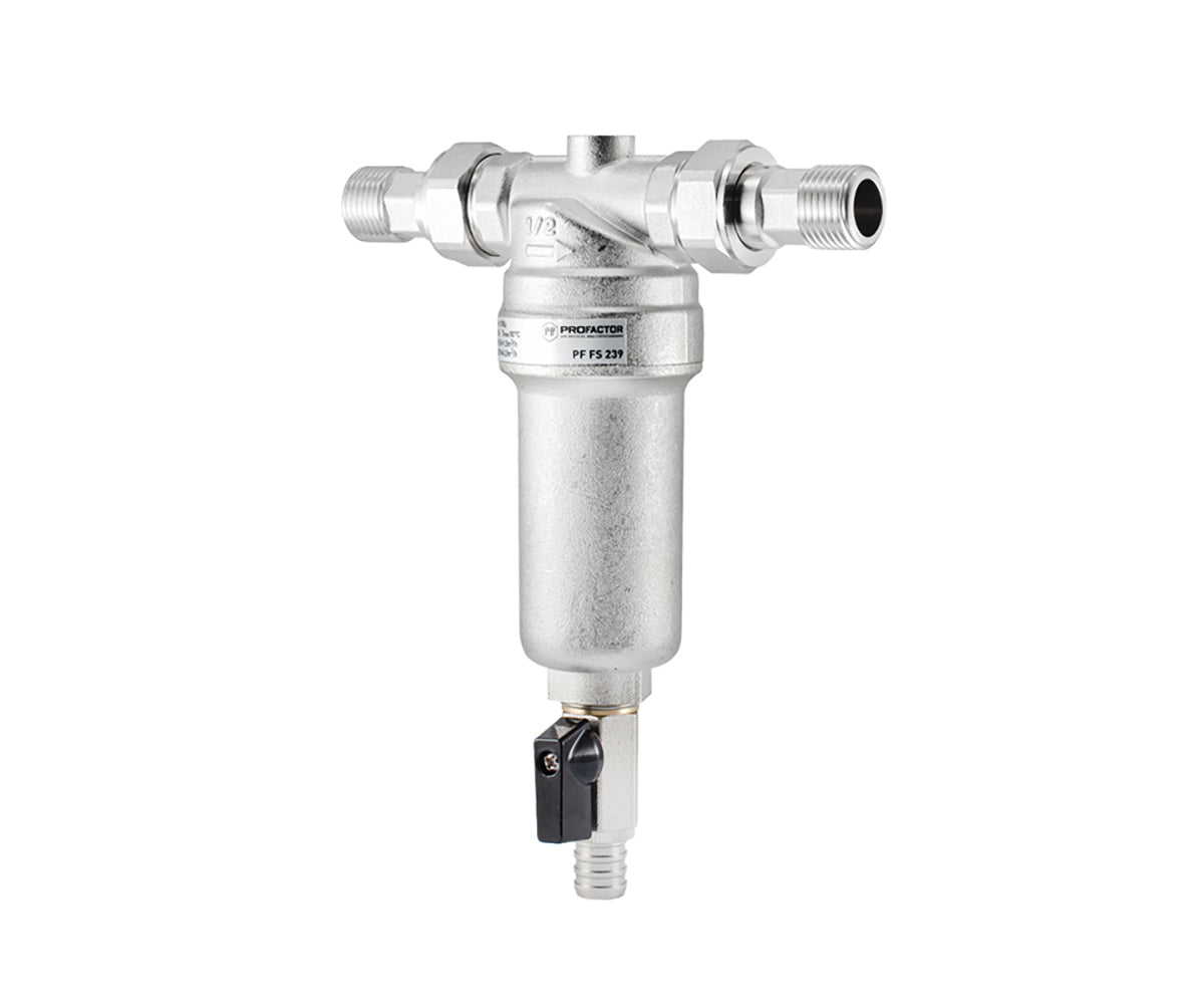 Backwash filter with brass bowl for hot water — view 1