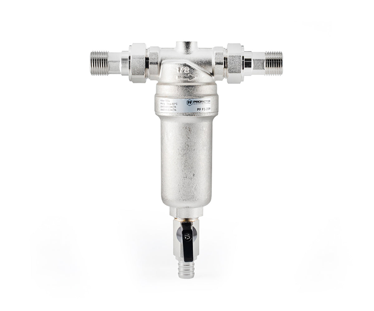 Backwash filter with brass bowl for hot water — view 2