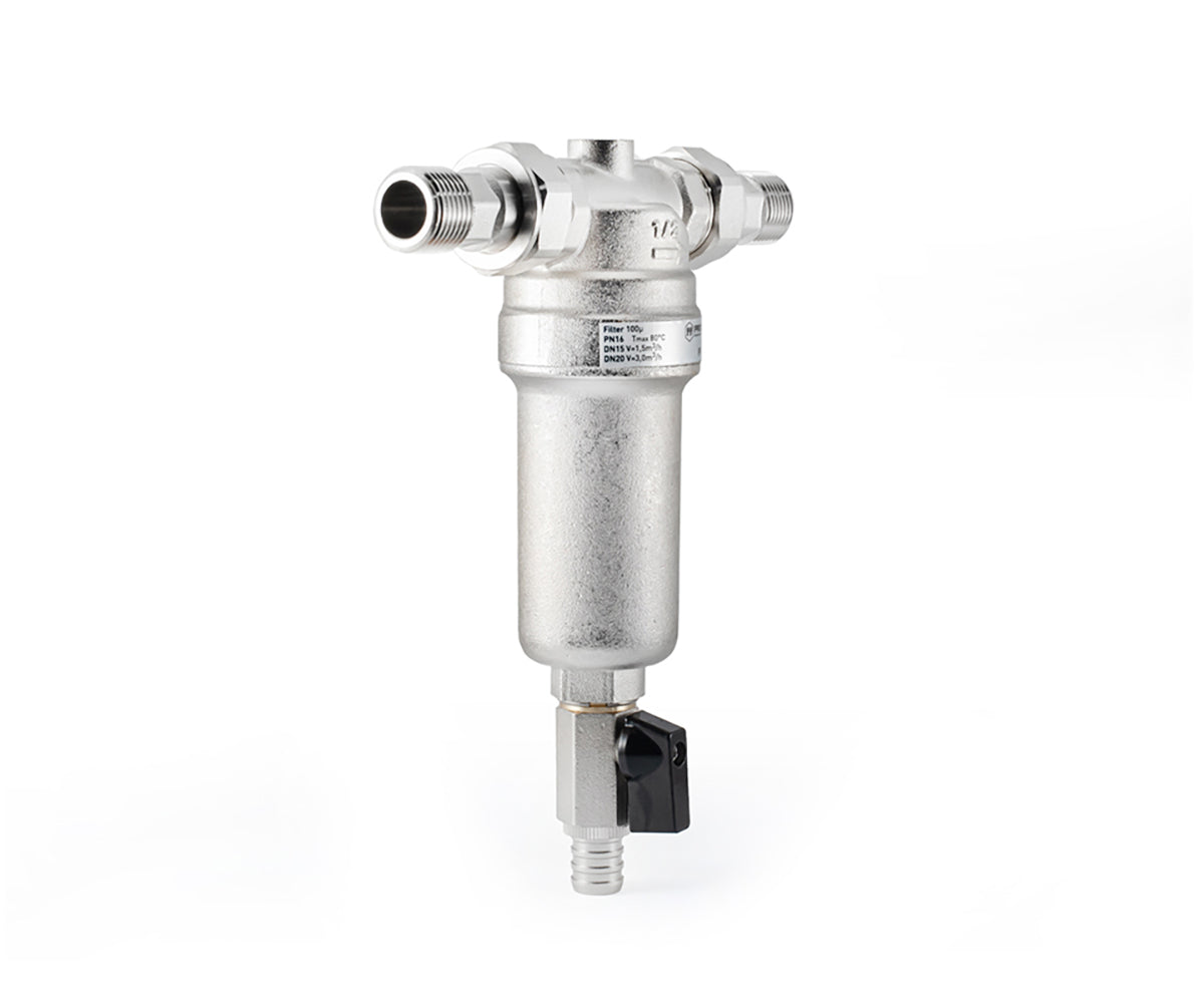 Backwash filter with brass bowl for hot water — view 3