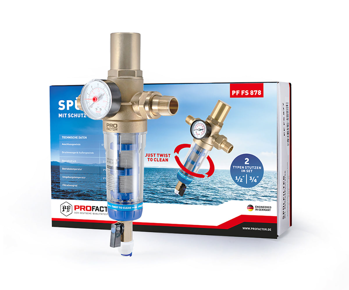 TWIST TO CLEAN filter with water hammer protection and pressure gauge — view 5