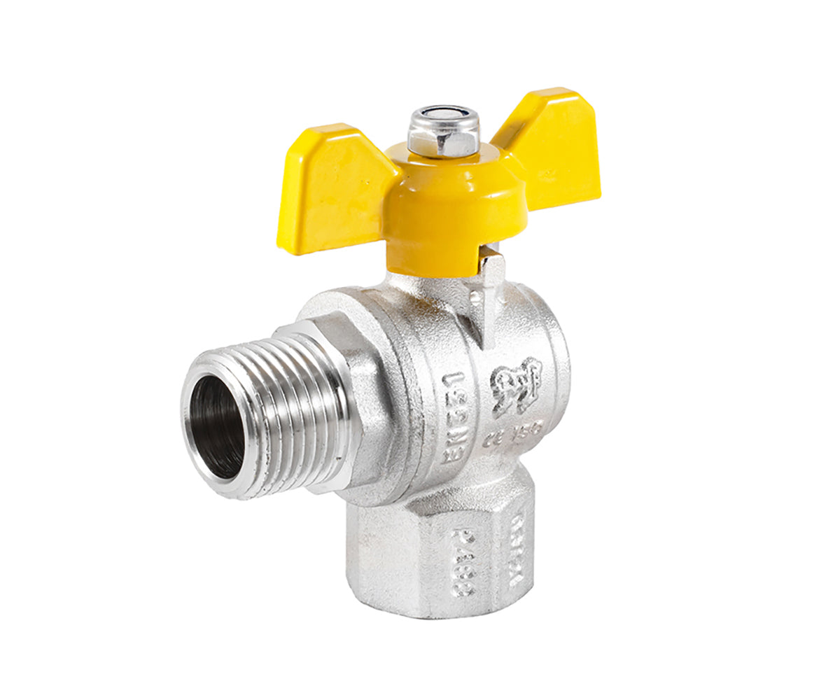 Angle Gas ball valve, F/M, butterfly handle — view 1