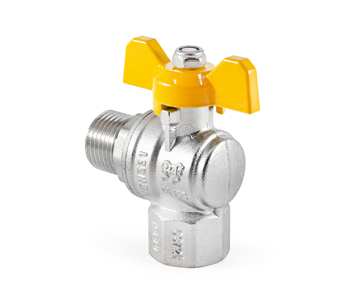 Angle Gas ball valve, F/M, butterfly handle — view 3