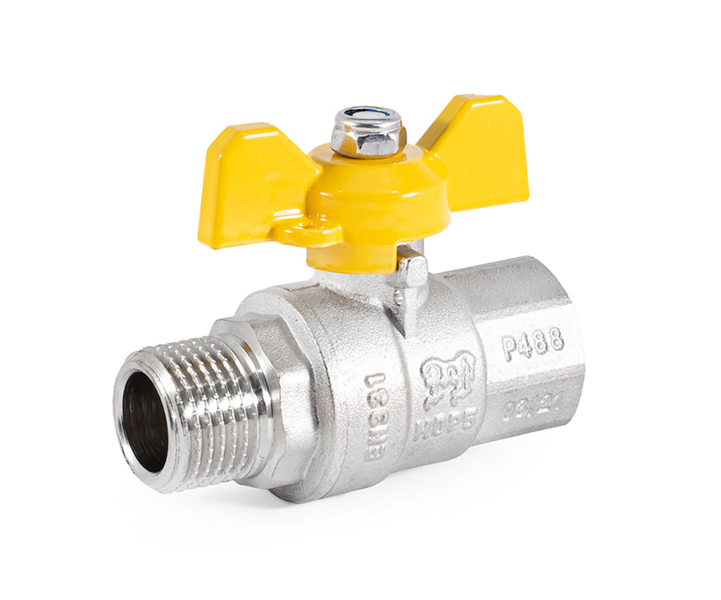 Gas ball valve, F/M, butterfly handle — view 1