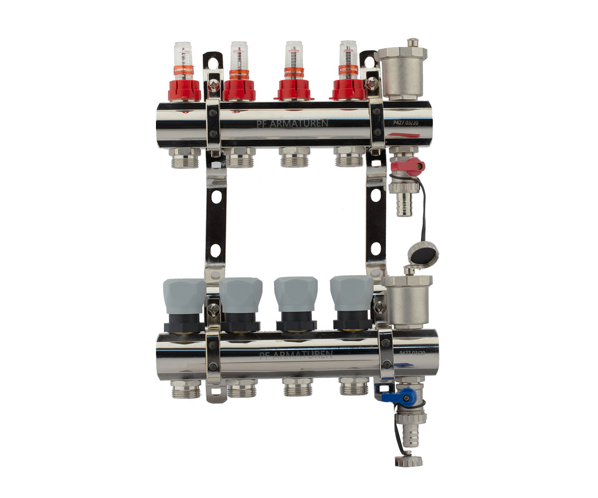 Manifold group with flow meters, thermostatic valves, drain cocks and air vents — PF MB 802.4, ракурс 1