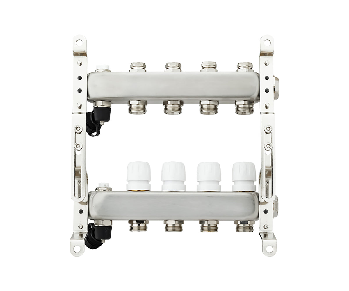 Manifold group with preset and thermostatic valves, drain valves and air vents — PF MB 808.4, ракурс 6
