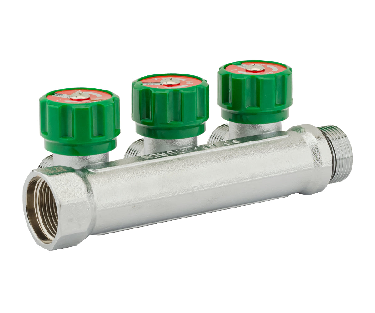 Chrome-plated manifold with regulating valves and outlets for flat gasket, F/M — PF MV 275.3, ракурс 5