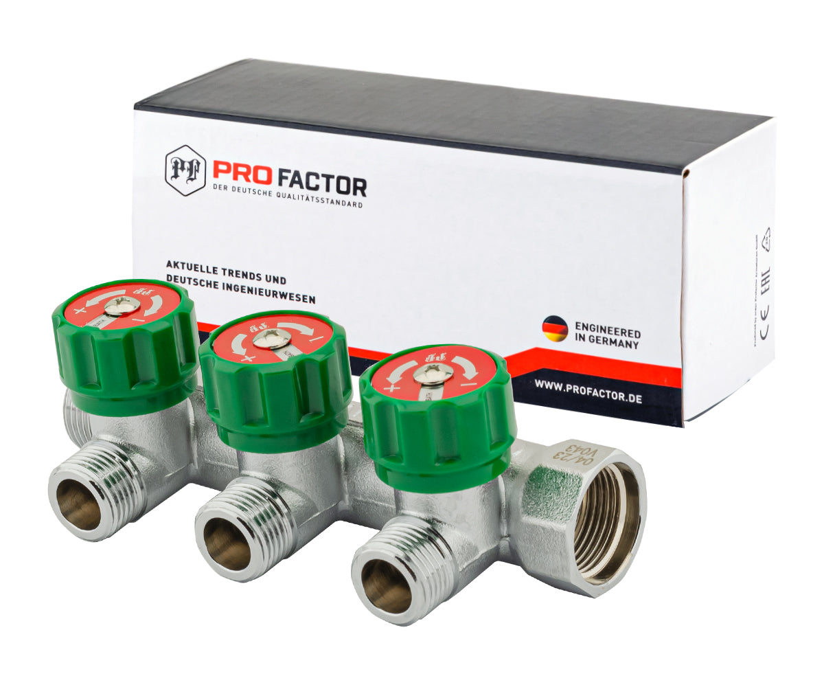 Chrome-plated manifold with regulating valves and outlets for flat gasket, F/M — PF MV 275.3, ракурс 9