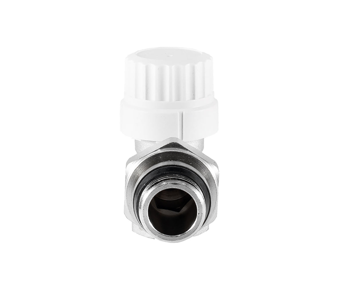Angled thermostatic radiator valve with presetting and O-ring seal at tailpiece — view 7