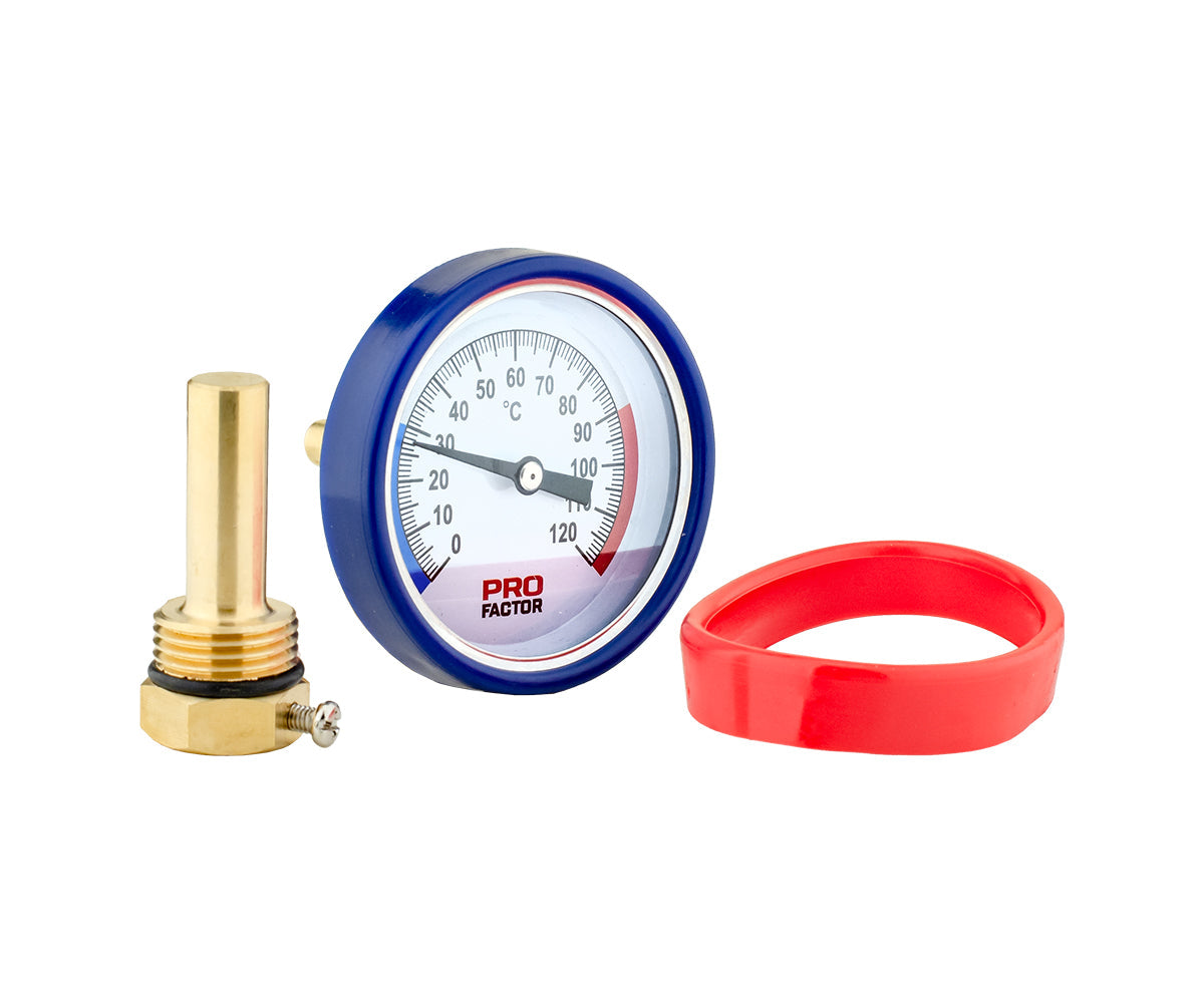 Bimetal thermometer d 63 mm, axial connection, with immersion sleeve — PF_SG_868_-_BP_1