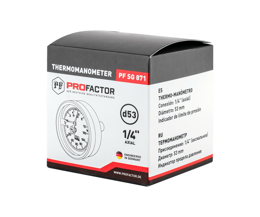 Thermomanometer d 53 mm, axial connection — PF SG 871-4, view 7