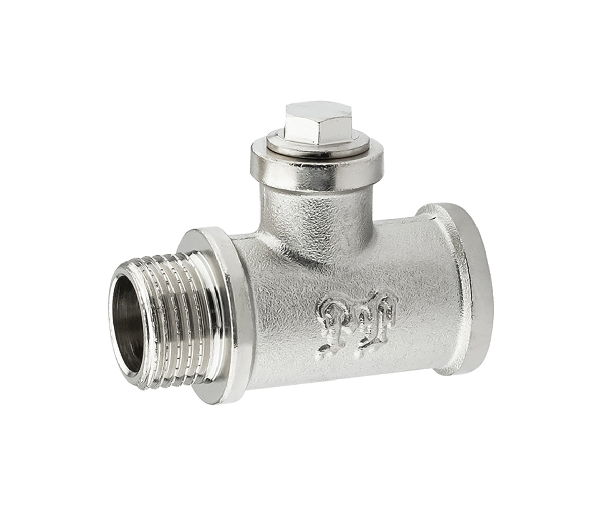 Tee for installation of ¼" pressure gauge / thermometer with cap F/F/M — view 2