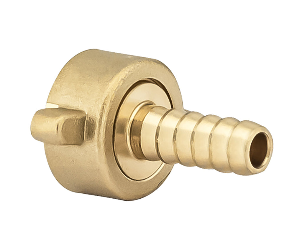 Hose tail with union nut and gasket — view 1