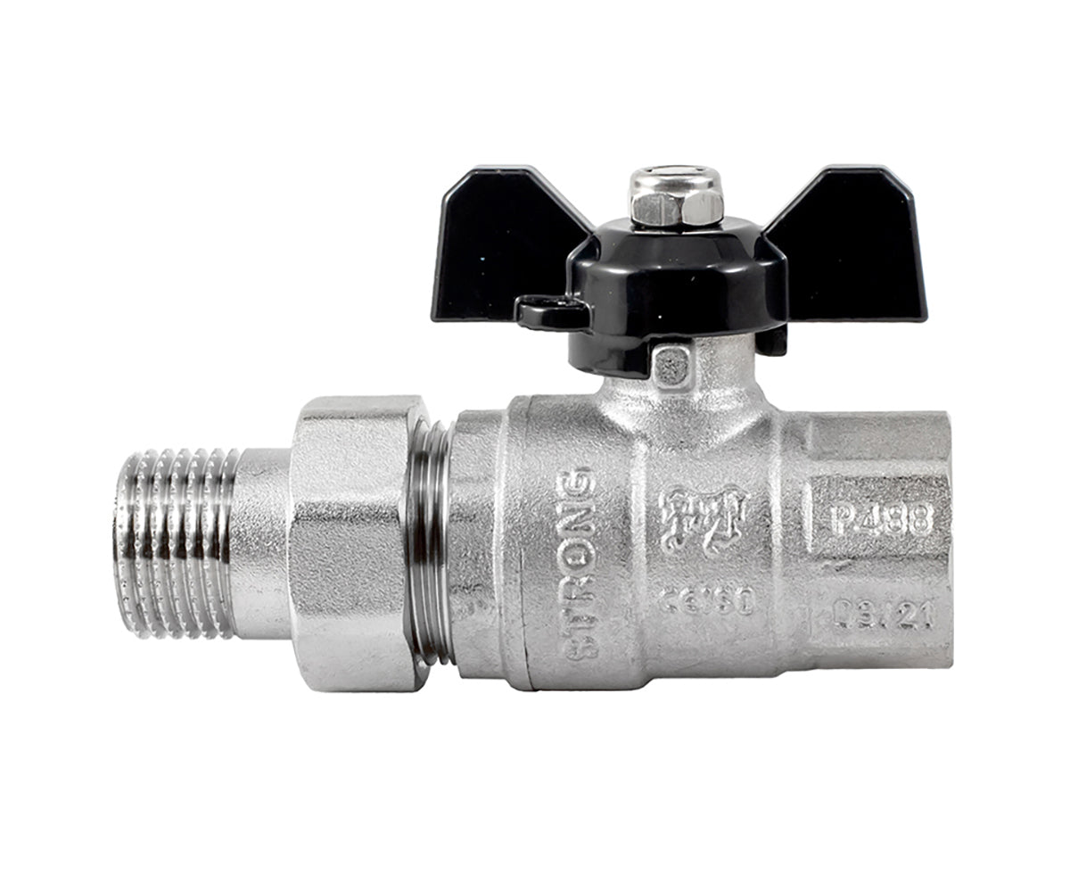 Ball valve «STRONG», with union, butterfly handle — DN 15 / ½", view 2