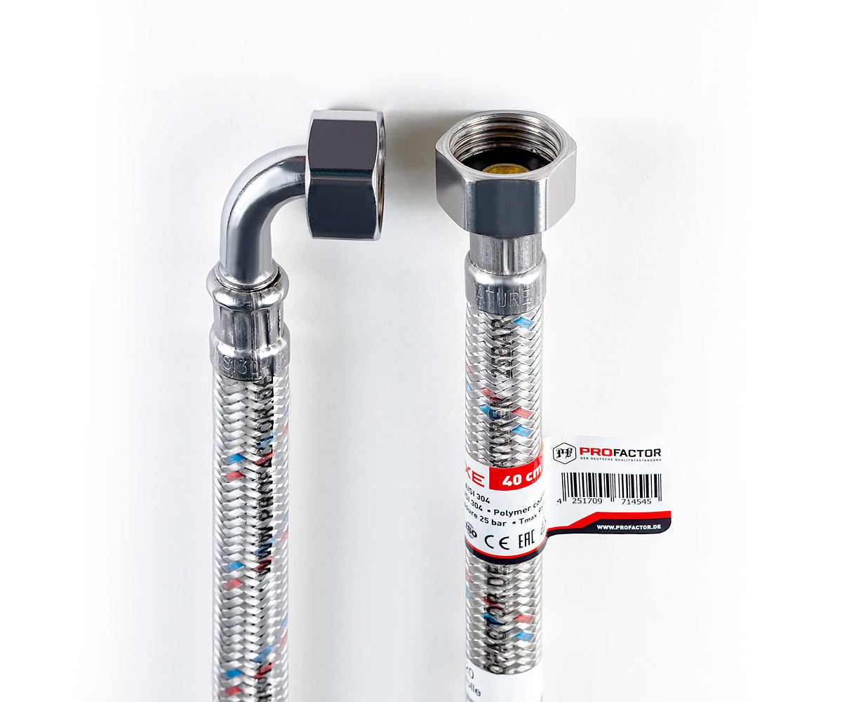 Flexible water connection «LUXE» ½" F/F with angle outlet — ракурс 2