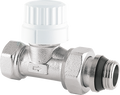 Straight thermostatic radiator valve with presetting and O-ring seal at tailpiece