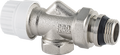 Thermostatic radiator valve with axial operation and O-ring seal at tailpiece