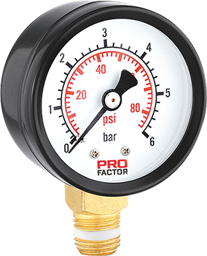 Pressure gauge d 53 mm, radial connection