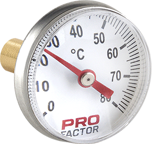 Bimetal thermometer d 40 mm, axial connection