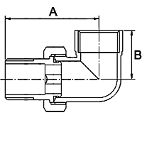 Union with angle tailpiece F/M