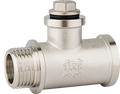 Tee for installation of ¼" pressure gauge / thermometer with cap F/F/M
