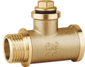 Tee for installation of ¼" pressure gauge / thermometer with cap F/F/M