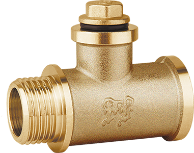 Tee for installation of ¼" pressure gauge / thermometer with cap F/F/M