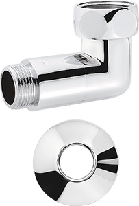 Angle connector with union nut F/M