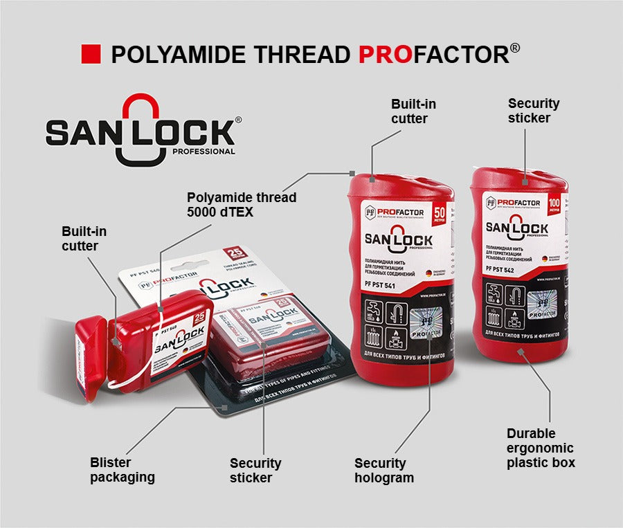 SAN-LOCK®, poliamido siūlai, impregnuoti silikonu